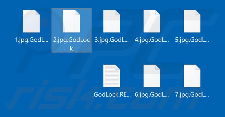 Files encrypted by GodLock