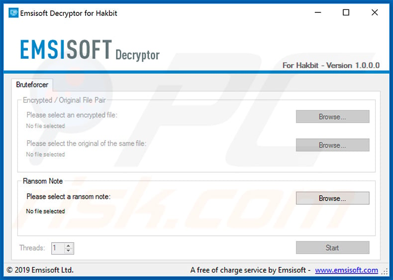 Hakbit ransomware decrypter by Emsisoft