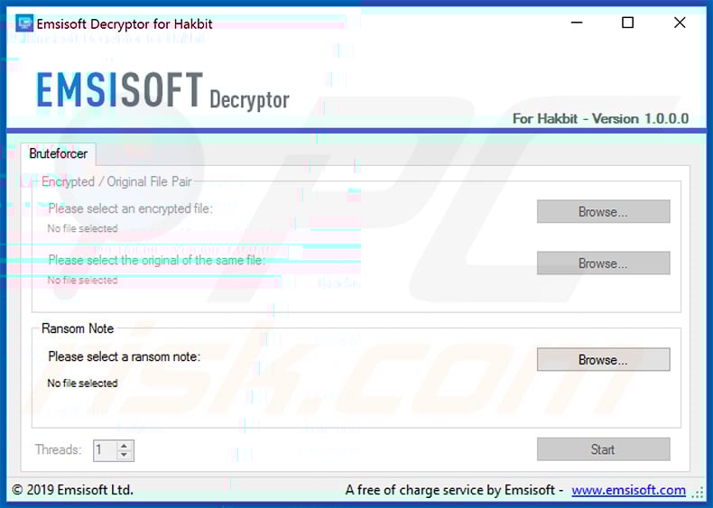 Hakbit ransomware decrypter by Emsisoft