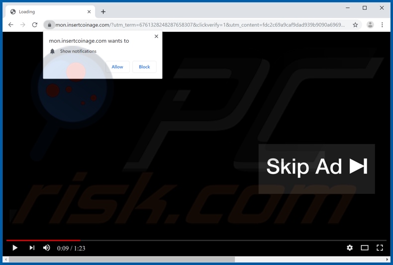 insertcoinage[.]com pop-up redirects