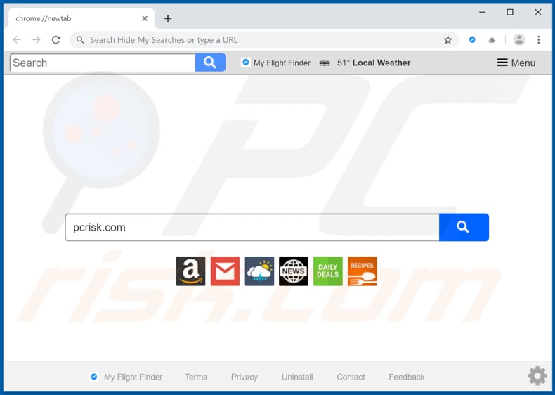 search.hmyflightfinder.net browser hijacker