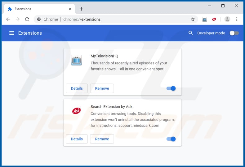 Removing hp.myway.com related Google Chrome extensions