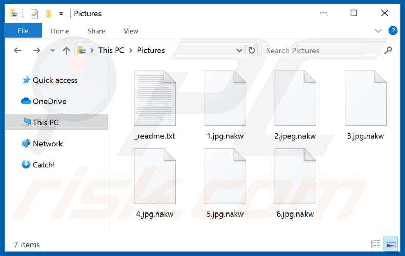 Files encrypted by Nakw
