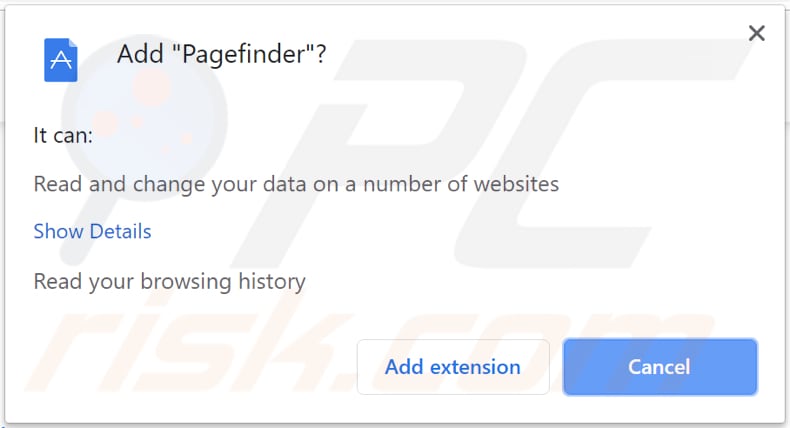 Pagefinder browser permissions