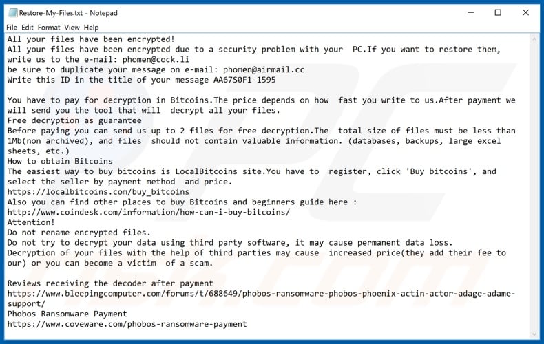 PhobosImposter decrypt instructions