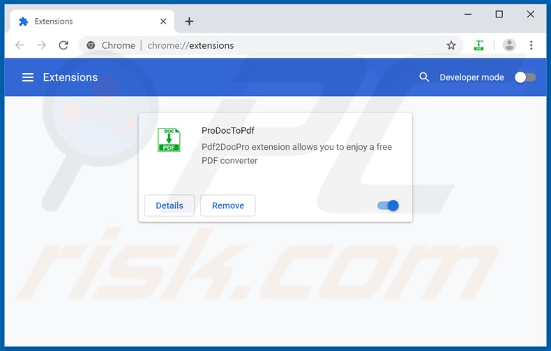 Removing prodoctopdf.com related Google Chrome extensions