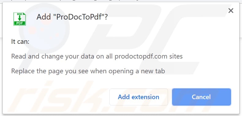 ProDocToPdf wants to be allowed to access various data