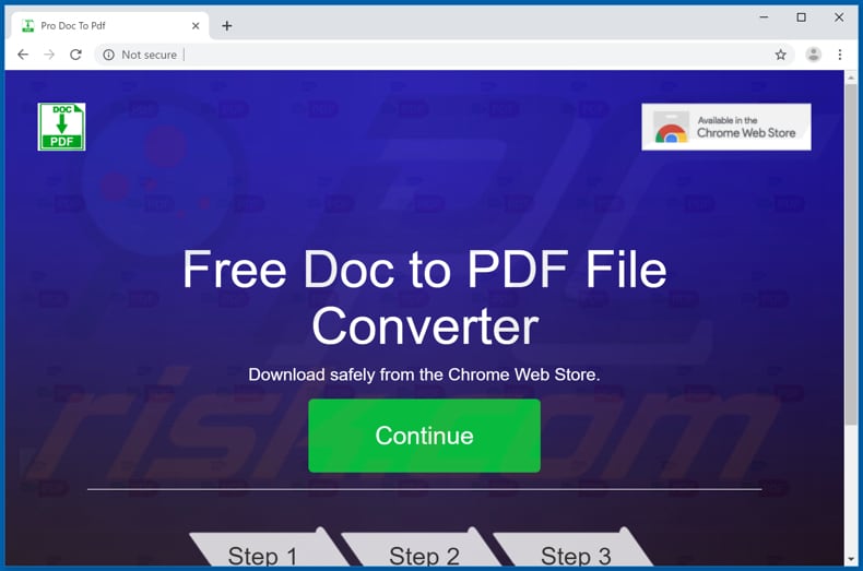 Website used to promote ProDocToPdf browser hijacker