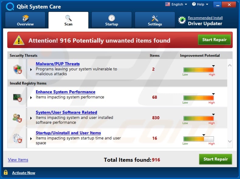 Qbit ~System Care unwanted application