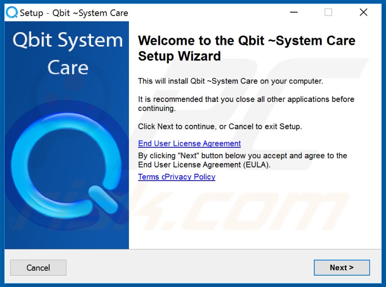 Qbit System Care installation setup