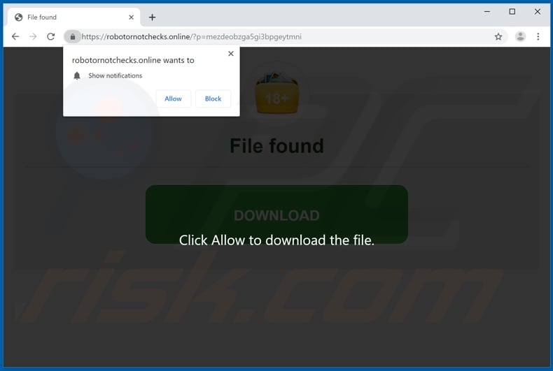 robotornotchecks[.]online pop-up redirects