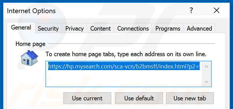 Removing search.mysearch.com from Internet Explorer homepage