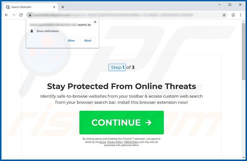 Website used to promote Search Defender Prime browser hijacker