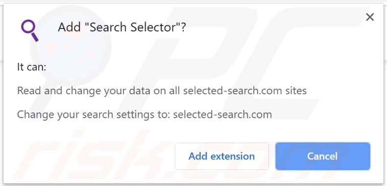 SearchSelector asks for a permission to be installed