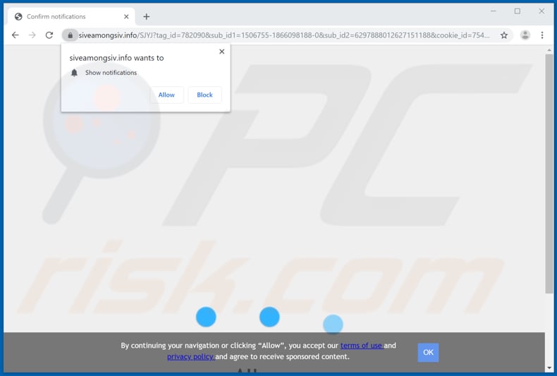 siveamongsiv[.]info pop-up redirects