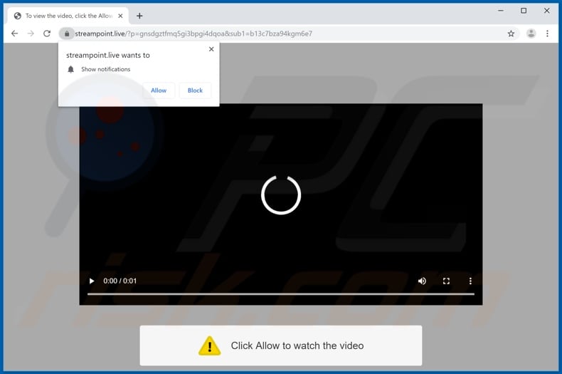 streampoint[.]live pop-up redirects