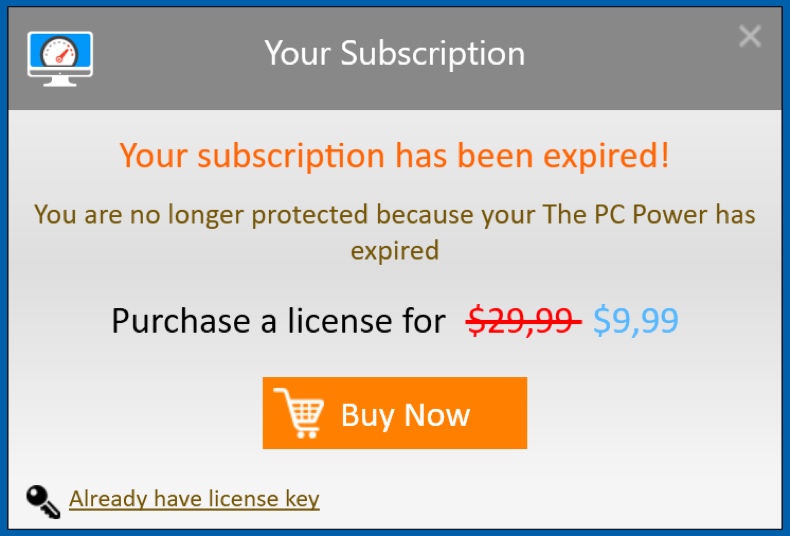 The PC Power subscription purchase