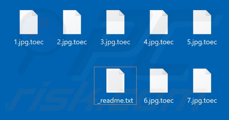 Files encrypted by Toec
