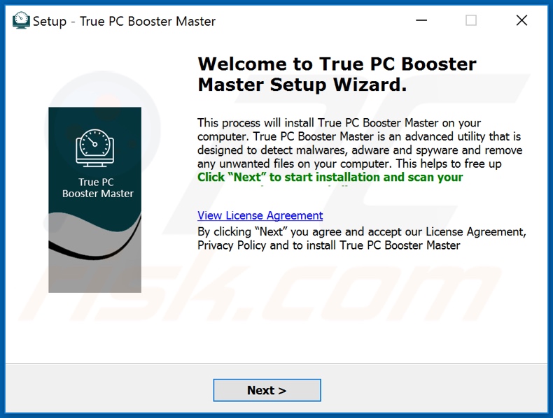 True PC Booster Master installation setup