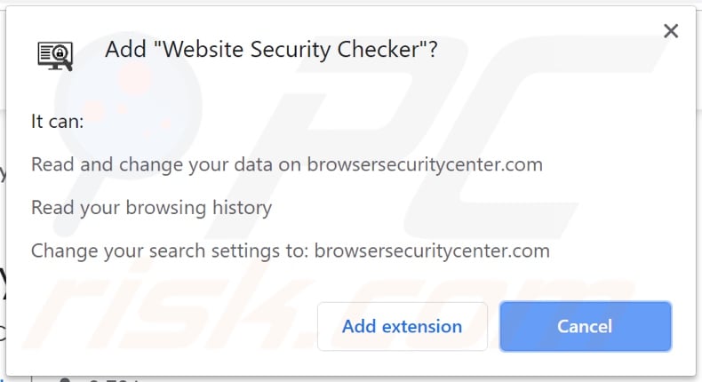 website security checker asking for permissions