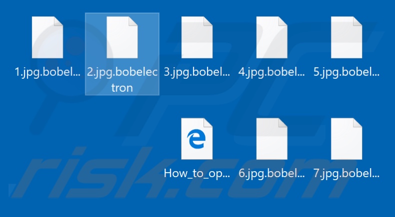 Files encrypted by Bobelectron ransomware (.bobelectron extension)