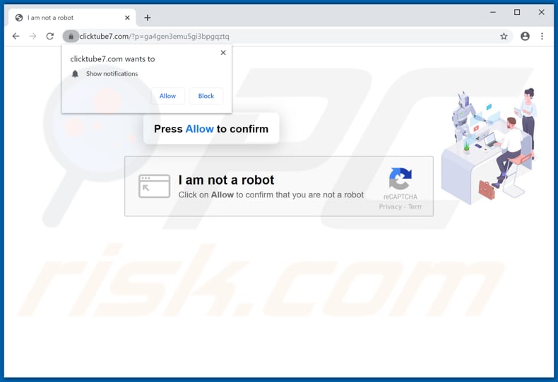 clicktube7[.]com pop-up redirects