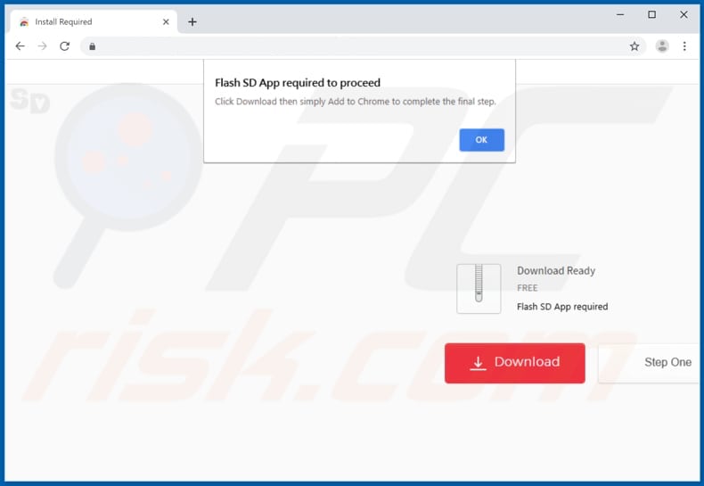 Website promoting APP browser hijacker