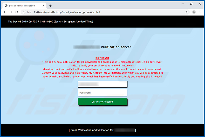Email credentials phishing deceptive HTML attachment