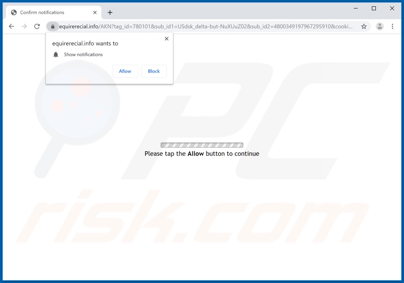 equirerecial[.]info pop-up redirects