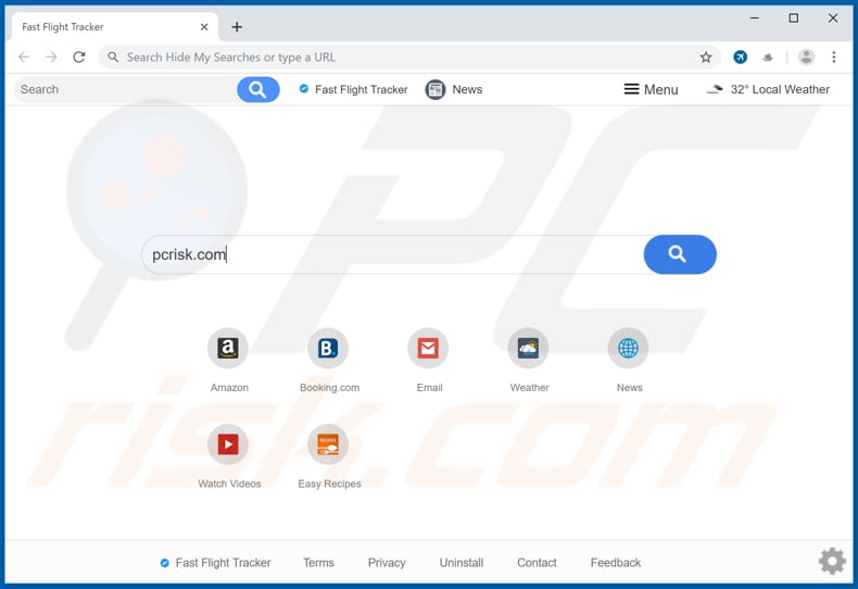 search.fastflighttrackertab.com browser hijacker