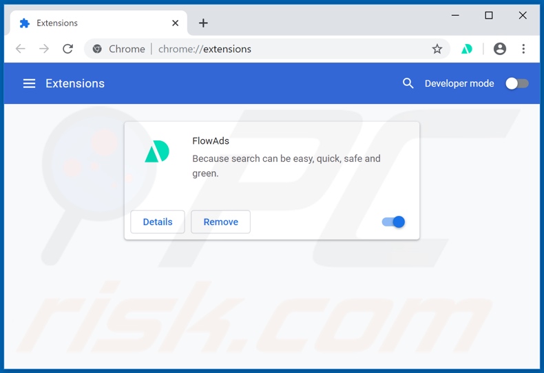 Removing FlowAds ads from Google Chrome step 2