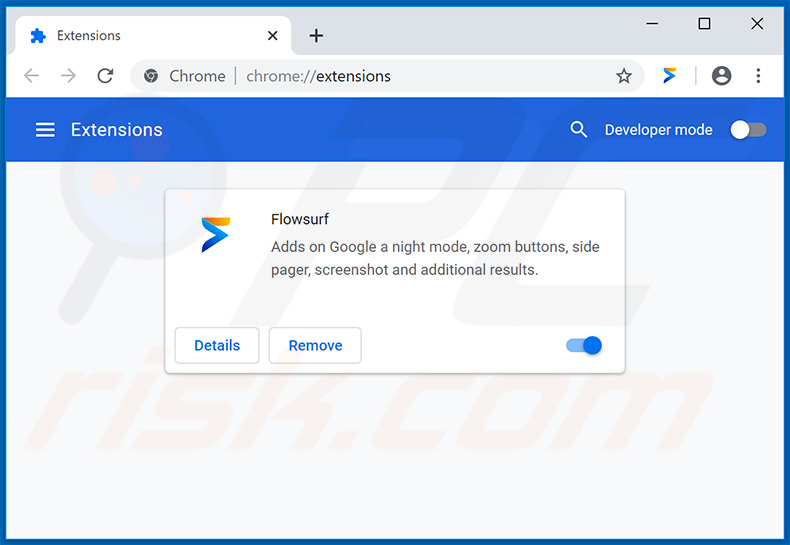 Flowsurf extension in Google Chrome