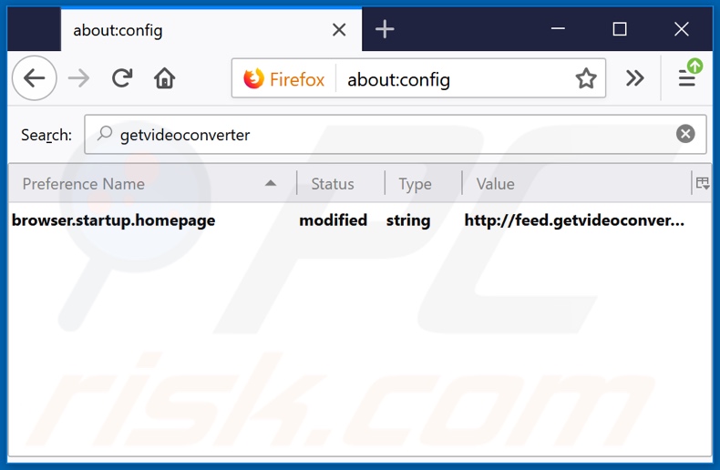 Removing feed.getvideoconverter.com from Mozilla Firefox default search engine