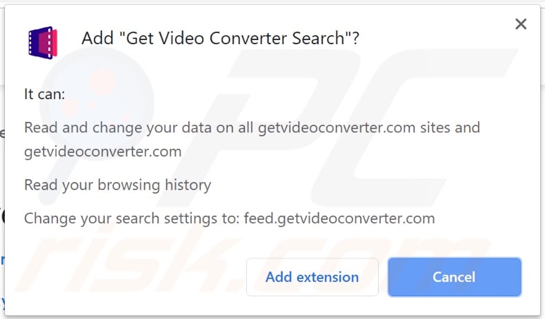 Get Video Converter Search asking for permissions