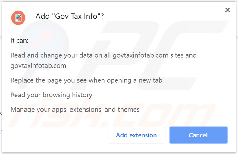 Gov Tax Info asking for permissions