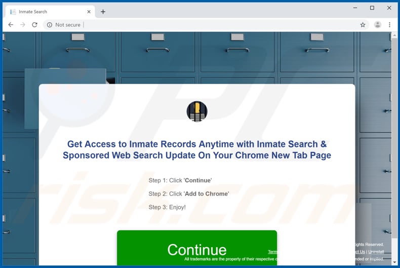 Website used to promote Inmate Search browser hijacker