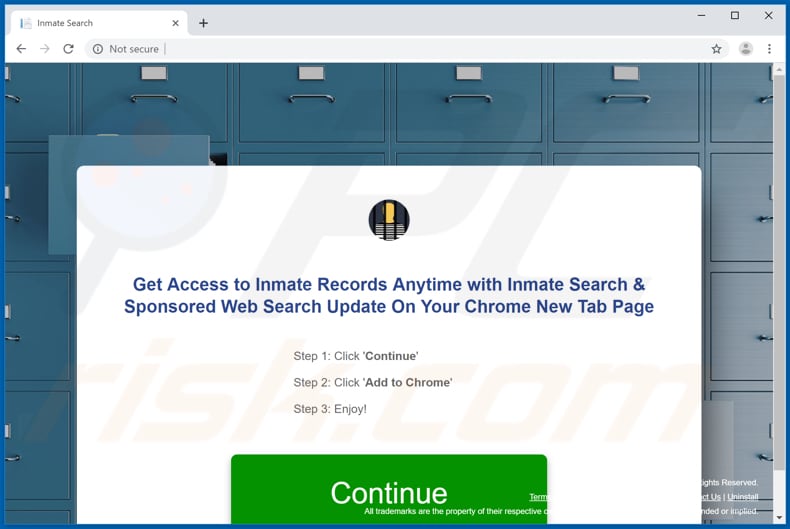 Website used to promote Inmate Search browser hijacker