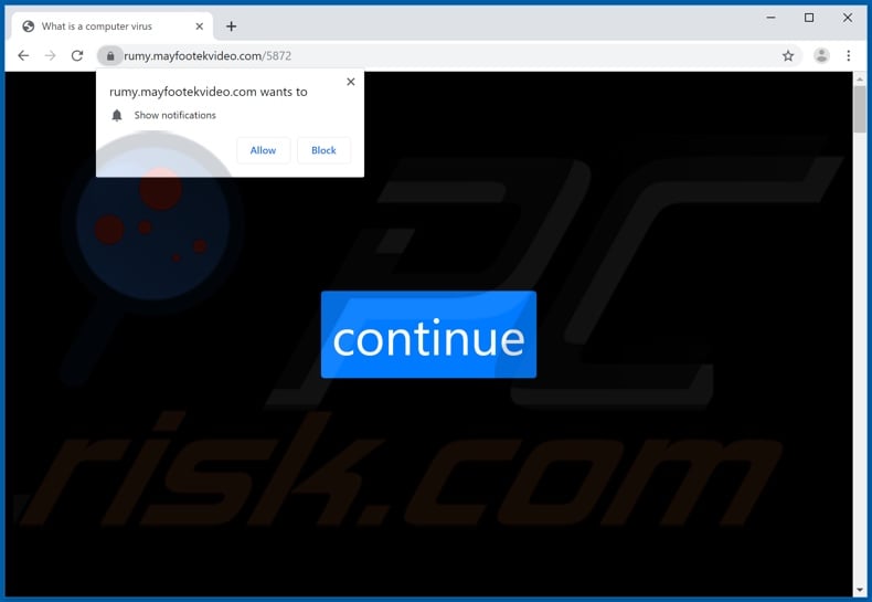mayfootekvideo[.]com pop-up redirects