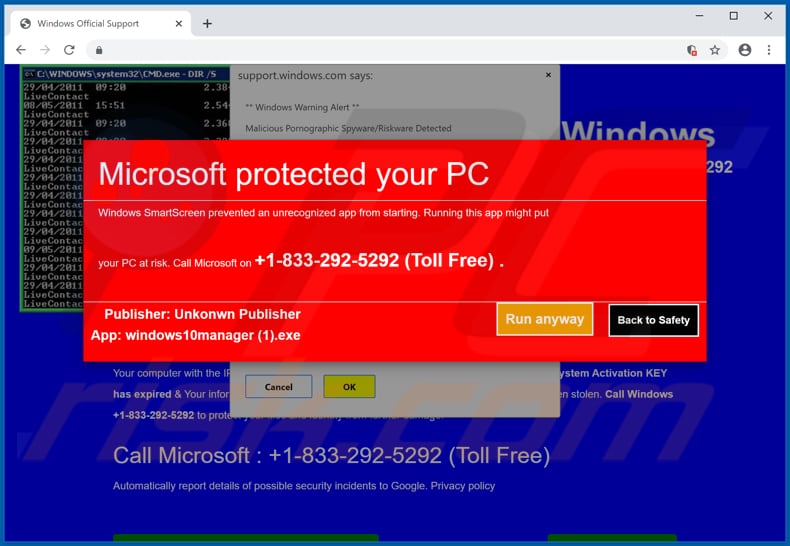 dannelse Vise dig ned Microsoft Protected Your Computer POP-UP Scam - Removal and recovery steps  (updated)