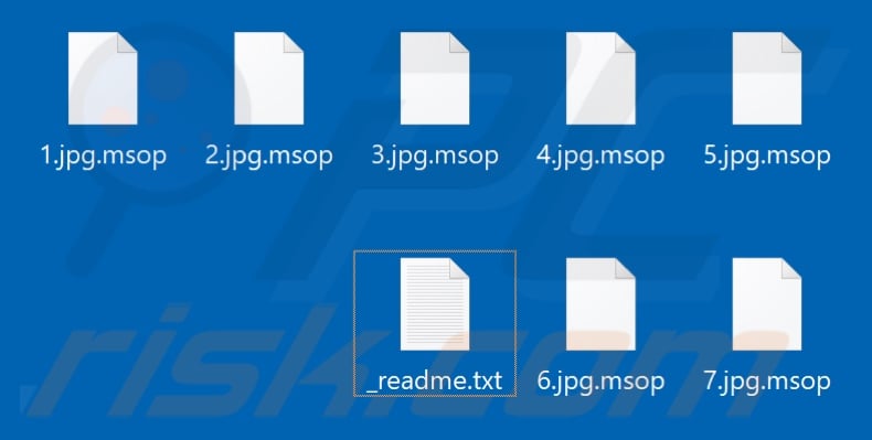 Files encrypted by Msop