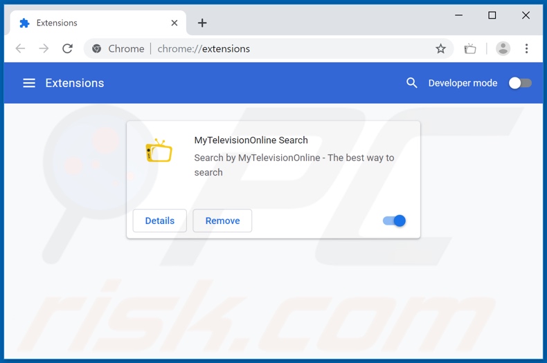 Removing feed.mytelevisiononline.com related Google Chrome extensions
