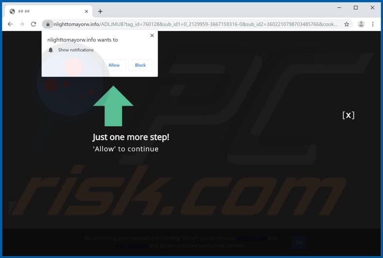 nlighttomayorw[.]info pop-up redirects