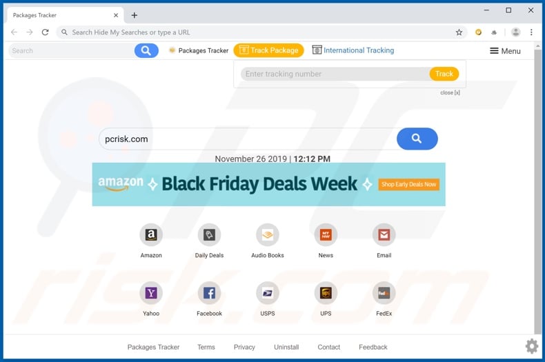 search.packagestrackertab.com browser hijacker