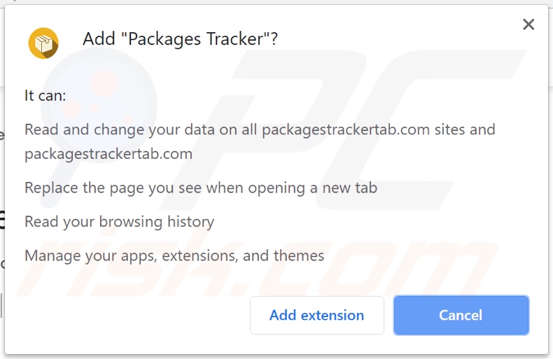 Packages Tracker asking for permissions