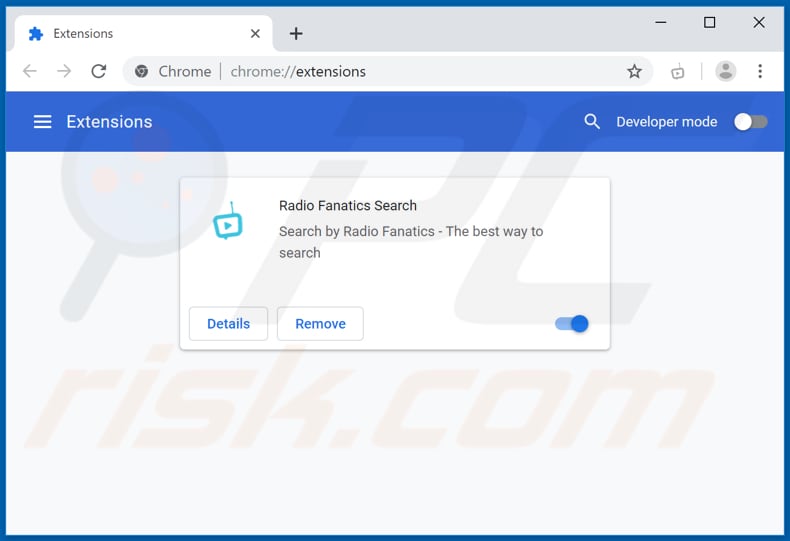 Removing feed.radiofanatics.com related Google Chrome extensions