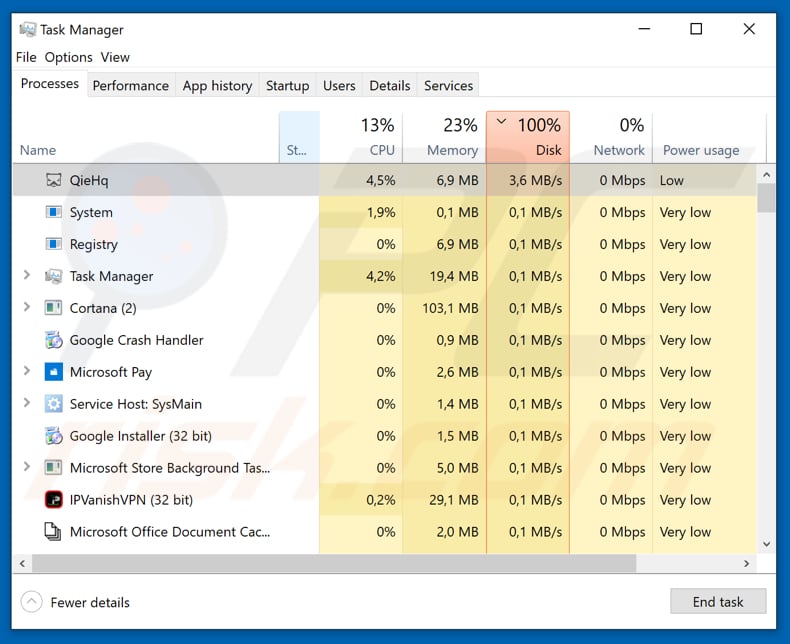 Rdp malicious process running in Task Manager as QieHq