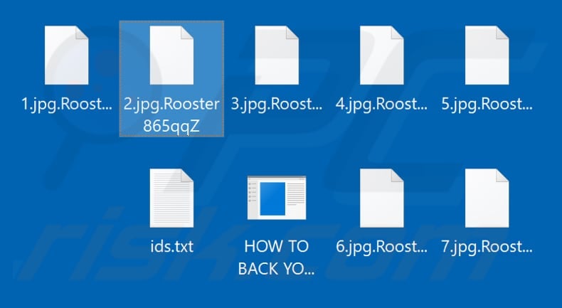 Files encrypted by Rooster865qqZ ransomware (.Rooster865qqZ extension)