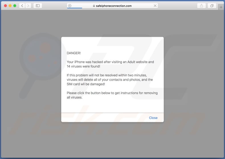 safeiphoneconnection[.]com scam