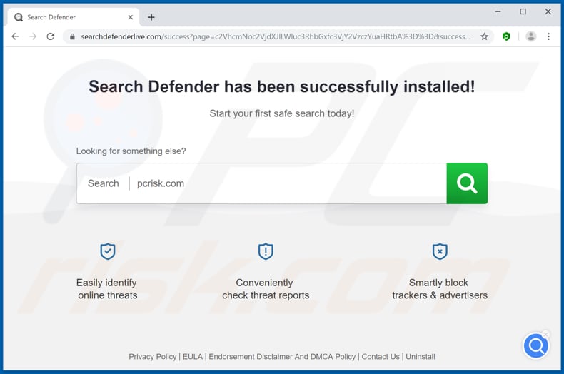 searchdefenderlive.com browser hijacker