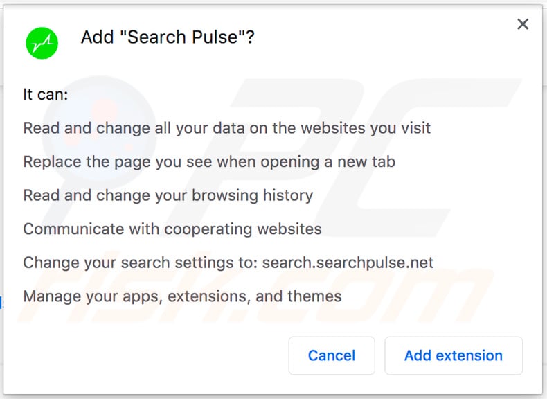 Search Pulse Google Chrome permissions